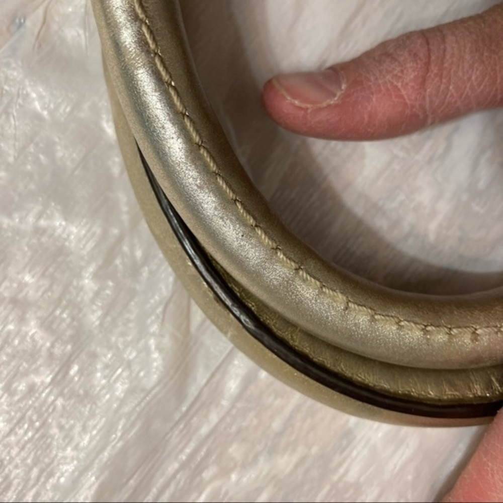 Coach Bleecker Rare Floral Signature Applique F16276 Gold Khaki Brown Tote - Picture 10 of 14